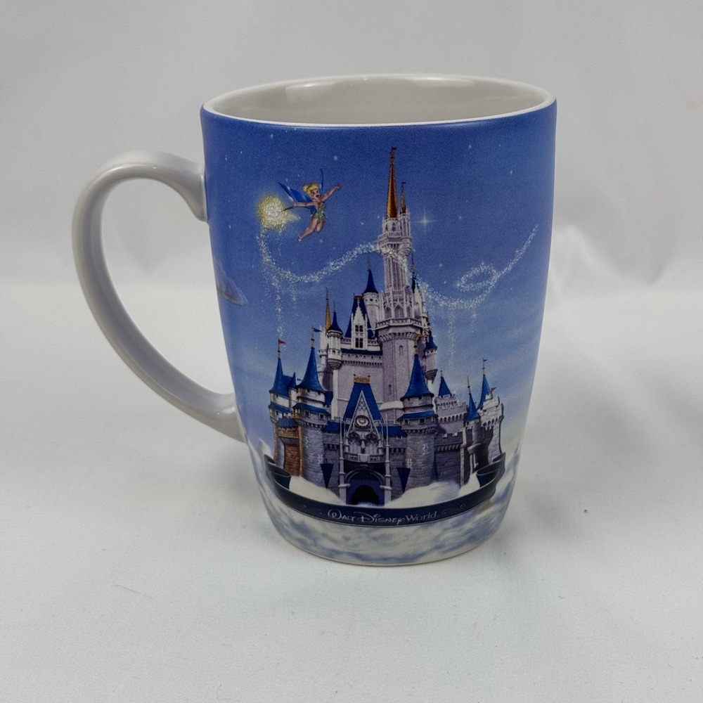 Walt Disney World Coffee Mug Raised 3D Cinderella Castle Tinkerbell Magic